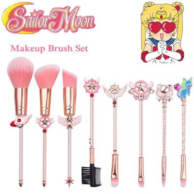 China Angular Blush Cartoon Sailor Moon Crystal Rhinestone Makeup Brush Set Personalize Cosmetic Powder Foundation Eyeshadow Brush For Girls Gift for sale