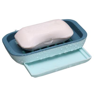 China Non-perforated Easy Dry Soap Drain Soap Box With Drawer Portable Plastic Wall Mounted Travel Soap Box for sale