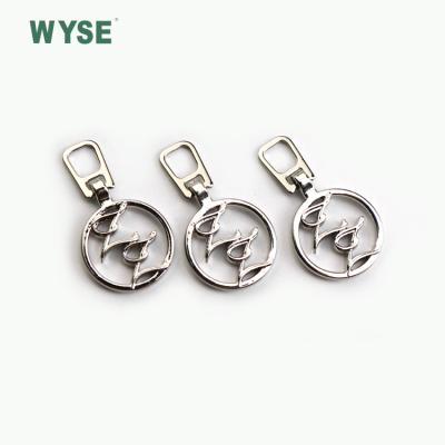 China Custom Logo Zipper Puller Shape Shiny Silver Zipper Pulls Personalized Decorative Metal Nickel Free à venda