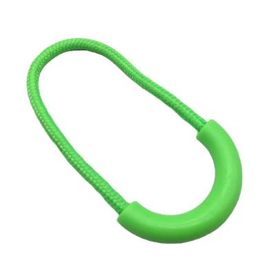 China WYSE Nickel Free Zipper Pulls U Shape Zipper Pull Logo Plastic Factory Fluorescent Green Eco-friendly Custom Plastic Zipper Sliders à venda