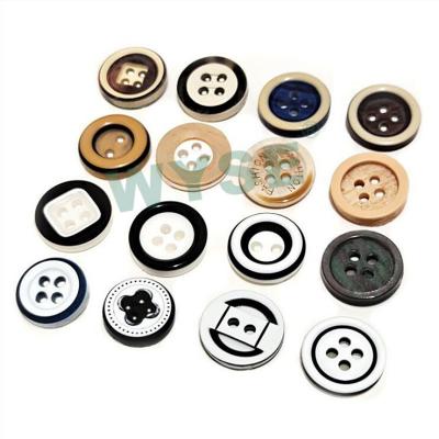 China WYSE Factory Viable Custom 4 Holes Sewing Resin Button For Apparel Garment Coat Shirt for sale