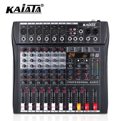 China KAIKA RX6-1 6 Channel Digital Audio Mixing Console Mixer Multifunction Professional DJ Music Karaoke Stereo for sale