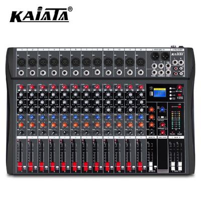 China KAIKA CT12-2 12 channel mixer live audio mixer multi-function stereo digital audio karaoke outdoor sound card for sale