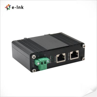 China Industrial Harden Gigabit 802.3bt 95W Power Over Ethernet Splitter 24VDC Output Din Rail for sale