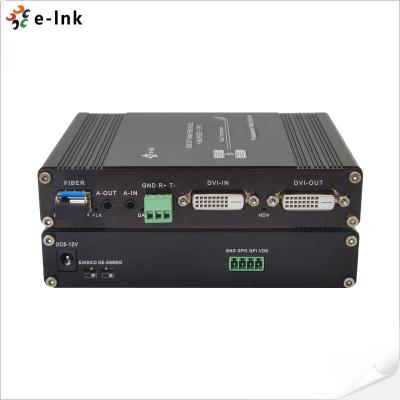 China 1080P BIDI DVI Fiber Optic Extender With RS232 And BIDI Stereo Audio OEM for sale