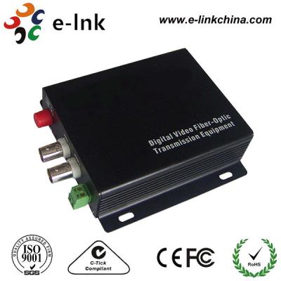 China CCTV Camera Video Fiber Optic Converter 2CH Analog Video / 1CH RS485 Backward for sale