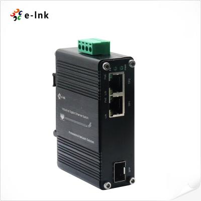 China Outdoor Industrial PoE Media Converter 2 Port 10/100/1000T 802.3at 30w To 1 Port 100/1000x SFP for sale