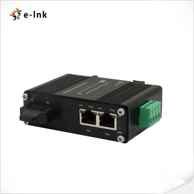 China 2 Port Gigabit 90W 802.3bt PoE Ethernet Media Converter With 1 Port 100/1000x SC Fiber for sale