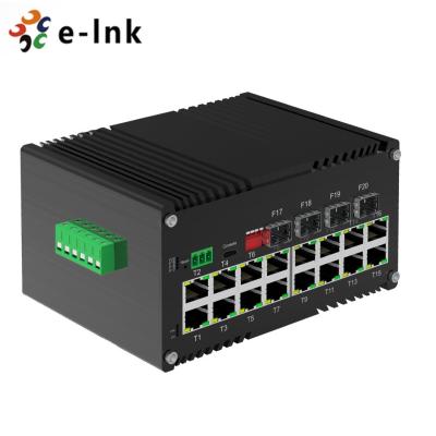 China 16 Port 10/100/1000T Gigabit To 4-Port 1000X SFP Uplink Industrial Managed Ethernet Switch for sale