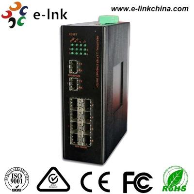 China Industrial Managed Fiber Optic Switch 8 Port 100/1000M SFP + 2- Port SFP Fiber Switch for sale