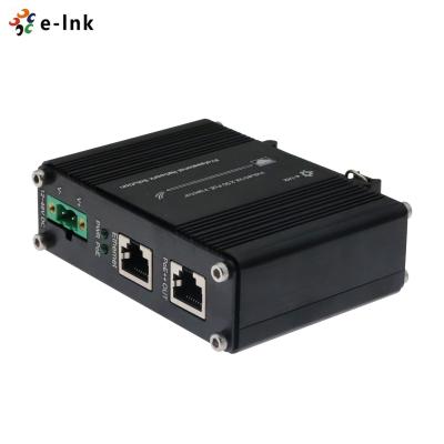 China 60W PoE Injector 2.5G 802.3at with 48V DC Output Din Rail Industrial Power Ethernet Adapter for sale