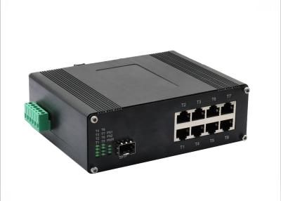 China Industrial Ethernet Switch with 8×10/100Base-TX +1×100BASE-FX Ports for sale