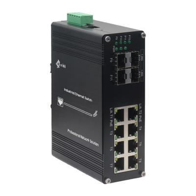 China Industrial Ethernet Switch with 8×10/100/1000T + 4×1000X SFP Port for sale