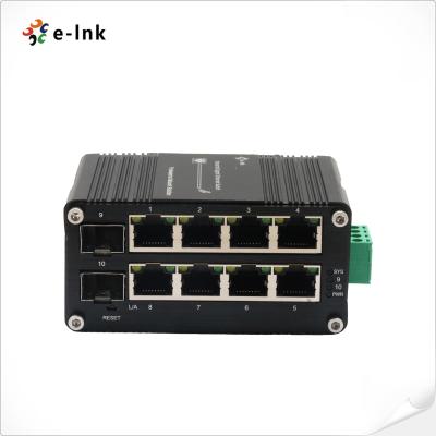 China Mini Industrial Managed 8-Port 10 100 1000T + 2-Port 100 1000X SFP Ethernet Switch for sale