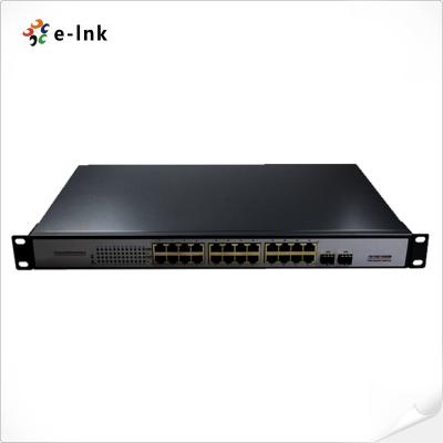 China 10/100/1000Mbps PoE-PSE Fiber to Copper Ethernet Switch: 2 SFP + 24 PoE for sale