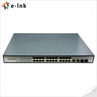 China 10/100/1000Mbps PoE-PSE Fiber to Copper Ethernet Switch: 4 SFP + 24 PoE for sale