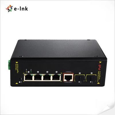 China Unmanaged Industrial 4-port 10/100/1000T UPoE (60W high Power) + 2-port 1000X SFP Ethernet Switch for sale