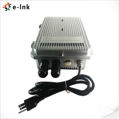 China 30W Outdoor Industrial IP67 Waterproof 802.3at PoE+ Injector for sale