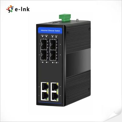 China Managed Industrial 4-port 10/100/1000BASE-T + 4-port 100/1000BASE-X SFP Ethernet Switch for sale