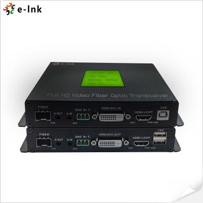 China Conversor de fibra DVI multifunção gerido na nuvem 1Ch 1080P DVI + USB KVM + 1Ch RS232 + 1Ch Bidi Stereo Audio + GPIO à venda