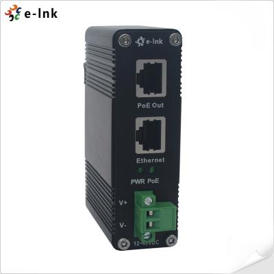 China 12~48VDC 1.25G 2.5G 5G 10G Power Over Ethernet Injector 30W DIN Rail PoE Injector for sale