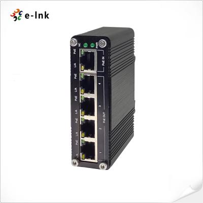 China Aluminum Case 100m Gigabit PoE Extender 1 Port 802.3at PoE+ To 4 Port 802.3af/At IP40 for sale