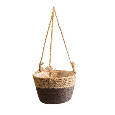 China Sustainable Flower Pot Hang Basket Weaving Flower Pot Stands Designs Cheap Flower Pots For Living for sale