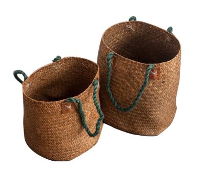 China Seagrass Storage Basket Universal Basket Handle Durable Hot-selling Durable Nylon Flower Pot for sale