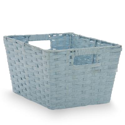 China Sustainable Rectangular Fiber Weave Storage Paper In-Handle For Living Room for sale