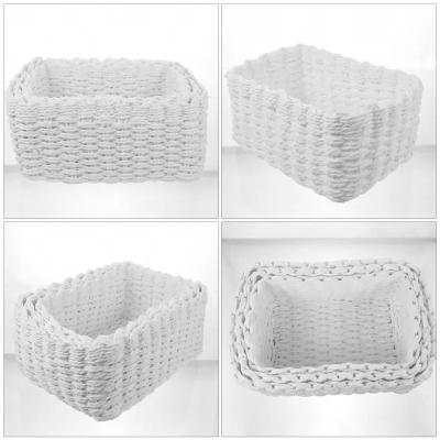 China High Quality Viable Storage Basket Handmade Rope Paper Decoration Woven Basket For Shop Clothes And Cosmetics Paper Basket for sale