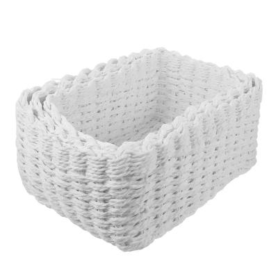 China Bulk White Paper 3 Rope Storage Basket Decorative Selling Viable Wholesale Set for sale