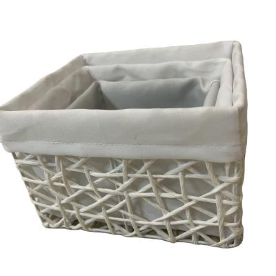 China New Sustainable Festival Paper Christmas Rope Storage Basket Home Bedroom Clothes Tidy Laundry Basket for sale