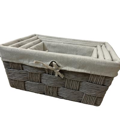 China Christmas Festival New Home Bedroom Storage Basket Sustainable Paper Set 4 Clothes Tidy Laundry Basket for sale