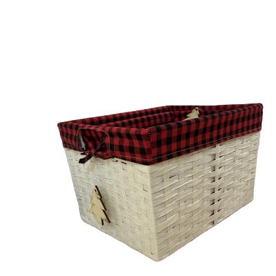 China Customized Viable Paper String Festival Christmas Home Storage Basket Bedroom Clothes Tidy Laundry Basket for sale