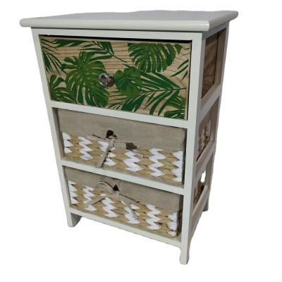 China Sustainable Wooden Storage Bedside Table Nightstand Chest Cabinet Outside Natural Material Garden Storage Cabinet for sale