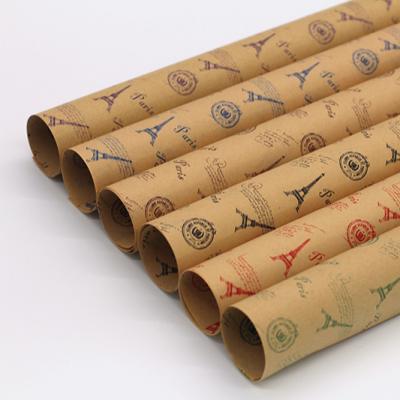 China 70 Gsm/Bag Retro Shinewrap 2020 Anti-Static Small Anti-Static Flower Wrapping Paper Florist Packing Paper 50 Sheets Eiffel Tower for sale