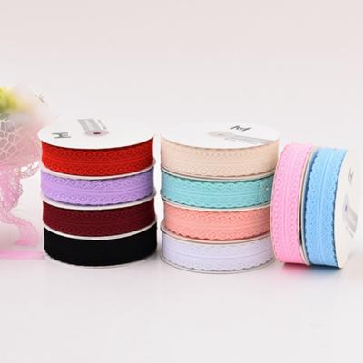 China 3cm Flower Garment Eco-friendly Polyester Mesh Lace Trim Fabric Ribbon for sale