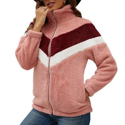 China 2021 hot sale Anti-wrinkle autumn and winter new plush zipper cardigan women stand up collar sweater for sale