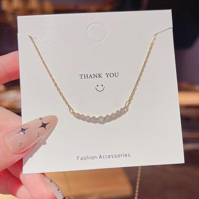 China 2022 year new trend simple temperament clavicle chain diamond Zircon necklace cute exquisite women shape wild pendant jewelry for sale