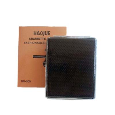 China Ultra-thin black leather cigarette storage container cigarette holder and smoking set 20 pieces of business gifts to manufacturers wholesale for sale