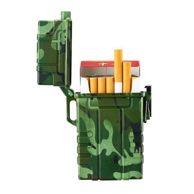 China Full Color Camouflage Metal Cigarette Holder Cigarette Holder Waterproof USB Rechargeable Lighter for sale