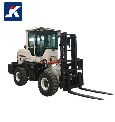 China Garment Shops 3.0 T Factory Price High Quality Crazy-wheel Drive Hydraulic System All-Terrian Forklift for sale