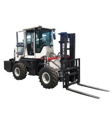 China Building Material Shop 3.5 Ton Four Wheel Drive Forklift Off Road Rough Terrain Forklift Low Price Big Promotion for sale