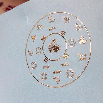 China Waterproof Adhesive Laser Sticker Stainless Steel Signs Logo Plate Dial Copper Nickel Copper Customization Gold Silver for sale