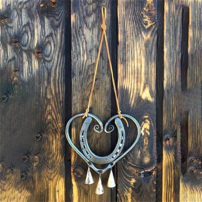 China Rustic Newcomer Heart Shaped Wind Chime for Outdoor Indoor Decor Lucky Love Wind Chime with Steel Nails for sale