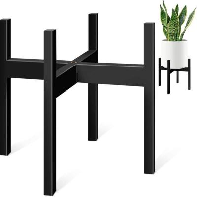 China Contemporary Hot Selling Modern Metal Plant Stand Garden Black Planter Stands Low Flower Pot Rack For Balcony Home Decor for sale