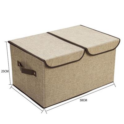 China Heavy Duty Cloth Fabric Folding Collapsible Cube Storage Boxes and Bins for Home and Shoebox Storage for sale