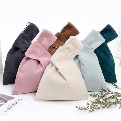 China High Quality Eco-friendly Most Popular Net Tote Bags Storage Gifts Bags Corduroy Candy Bag for sale