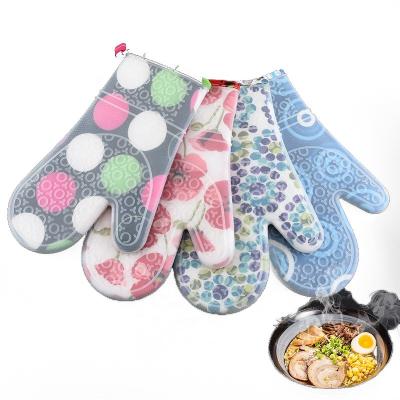 China Good Price Printed New Product Oven Gloves Silicone Oven Gloves Cotton Liner for sale