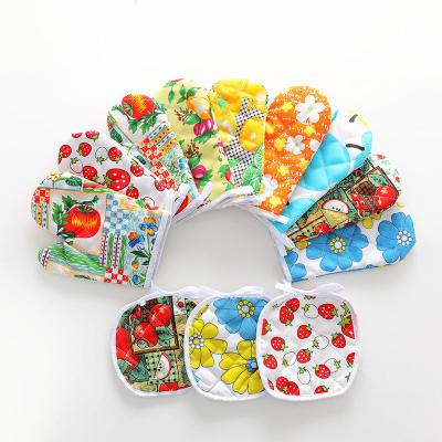 China Wholesale High Quality Custom Printed Oven Mitt Oven Gloves Toasting Oven Gloves for sale